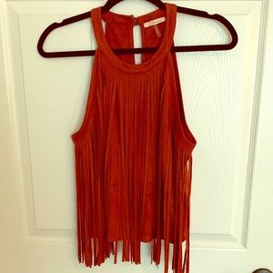Fringe Suede Tank Top